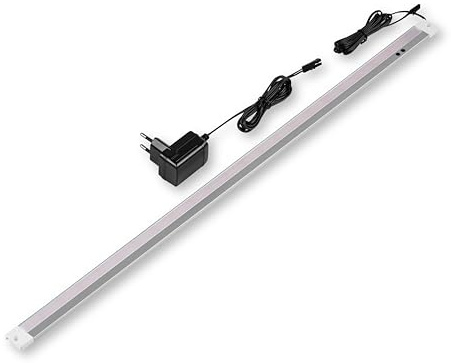 REV Unterbauleuchte Küche LED - Aluminium Schrankbeleuchtung 60cm, 6W, 420 Lumen, 3000K, Küchenbeleuchtung flach mit Sensor, einfache Montage, silber