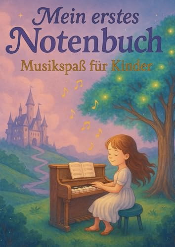 Mein Erstes Notenheft – Musikspaß für Kinder: Blanko Musikheft für Kinder ab 3 Jahren – DIN A4 100 Seiten mit großer Lineatur | Leeres Notenbuch für ... | Perfektes Geschenk | Märchenhaftes Design