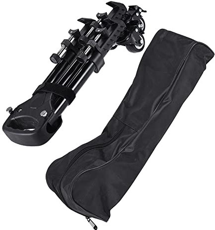 BAFOVY Camera Tripod Dolly, VX-600 Pro 3 Camera Tripod Dolly with 3 Wheels Pulley System Universal Foldable Aluminum Tripod Roll 20kg Load Capacity 27-41cm height.