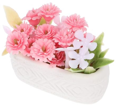 MAGICLULU Miniature Flowerpot Decoration for Doll House Realistic Tiny Potted Flower Ornament Mini Flowerpot for Dollhouse Kits and Doll House Delicate Simulation Model for Warm Atmosphere