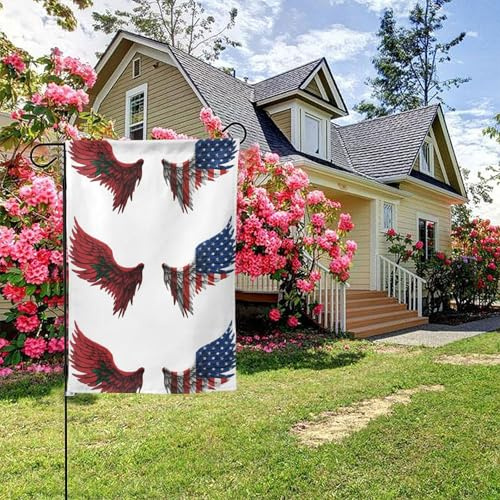 Drapeau marocain et américain double face 28 x 40 pouces, décoration extérieure pour jardin