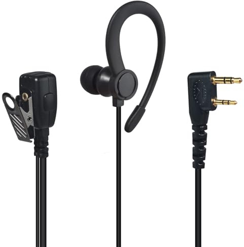 YNIBST G-förmiges Funkgerät Headset Kompatibel mit Baofeng Kenwood | für UV-5R, UV-82, BF-888S, Funkgeräte Kopfhörer mit PTT-Mikrofon (Schwarz)