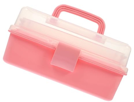 CONGARTENO Foldable Storage Box Portable Desk Organizer Multi-function Storage Case for Household Tools and Accessories Pink Compact Design for Home and Office