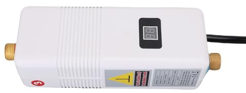 Fockety Calentador de agua sin tanque eléctrico de 110 V, calentador de agua eléctrico instantáneo de 3000 W, calentador de agua debajo del fregadero para cocina y baño (EU enchufe 220V)