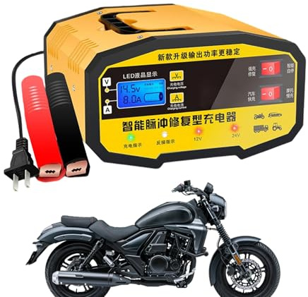 Cargadores De Batería Automóvil 12 Voltios | Cargador de Batería 12V y 24V para Automóvil - Mantenedor De Carga Automática Digital - para Automóviles, Camiones, SUVs, Sedanes, Motocicletas y