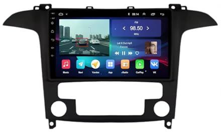 Gps-Navigering Carplay Bilradio Stereo för Ford S Max S-MAX 2007-2015 Pekskärm Med Carplay Wifi Bluetooth Mirror Link, Fm, Rattkontroll, 4 Kärna 1G+16G