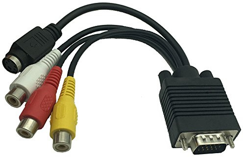 DONG VGA to RCA Cable, VGA to Video TV Out S-Video AV Adapter RCA Female Converter Cable