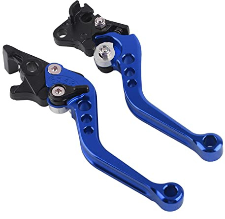 Motorrad Brems- und Kupplungshebel 1 Paar, CNC Aluminium Bremshebel Trommelbremse Griff, Blau