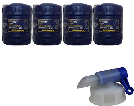 4x 20 Liter MANNOL Hydrauliköl Hydro ISO 32 Hydraulic Fluid inkl. Auslaufhahn