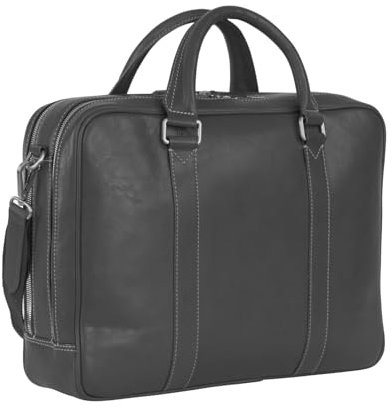 Leonhard Heyden Bergamo Zipped Briefcase 2 Black