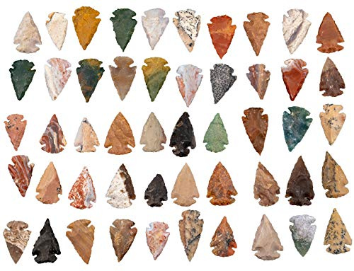 EPHIIONIY Arrowheads Lot of 50 Indian Agate Chert Flint New Project Points 1 1/2 L