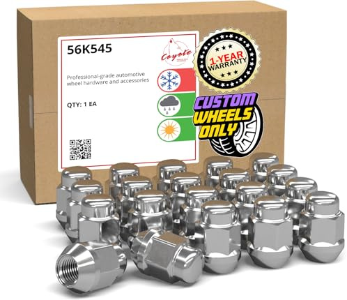 Wheel Accessories Parts 20 Pcs M12x1.5 12x1.5 Thread Bulge Acorn 1.38 35mm Long Lug Nuts Chrome 13/16 21mm Hex Fits Many Hyundai Kia Toyota Pass Cars with Aftermarket Wheels