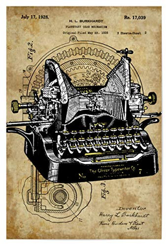 artboxONE Poster 75x50 cm Typografie Vintage Schreibmaschine - Bild Schreibmaschine Entwurf Retro