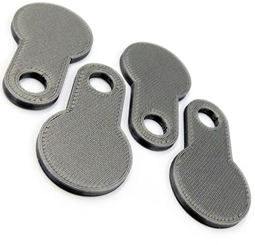 QP3D - Trolley Coin Token Shopping Set of 4 - Supermarket Keyrings Key - UK Pound Coin Cart - £1, Universal Bulk Size - Easy to Use (Gray)