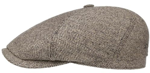Stetson Milner Flatcap Herren Made in EU Hoher UV-Schutz Elegante Schiebermütze 100% Seide Baumwollfutter Sommer Winter
