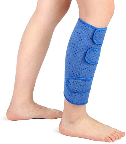 Manchons de compression pour mollet, soutien du mollet, réglable, en néoprène, bleu