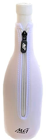 MGKolbe® Elegant Neoprene Wine Bottle Cooler Universal Bottle Cooler Lining Refreshing Sparkling Prosecco Alternative to Thermobottle Bucket 750 (Wine Cooler (White)
