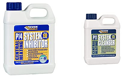 Everbuild P11 Central Heating System Inhibitor, 1 Litre & P11 Central Heating System Cleanser, 1 Litre
