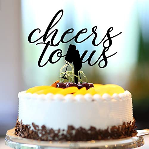 Cheers to Us Geburtstag Cupcake Topper Mr & Mr Gay LGBT Cupcake Topper für Abschlussfeier Valentinstag Kuchen Wimpelkette Dekor Dekorativ Elegant Amorpfeil Herz Acryl Schwarz