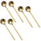 Movilideas - 6 Cucharillas Redondas Doradas, Cucharas de Postre de Acero Adecuada para Café, Azúcar, Postre, Helado 13 CM