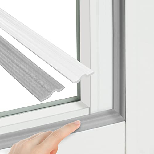 flintronic Dichtung für Fenster, 6M Dichtungsband für Türen Selbstklebend, Abdichtung Fenster Zugluft, Abdichtband Fenster Abdichten, Fenster Zugluftstopper, Schaumstoffband, Fensterdichtungen (Grau)