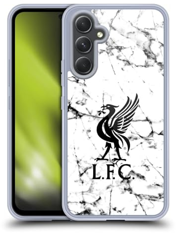 Head Case Designs Offizielle Liverpool Football Club Liver Bird Schwarz Marmor Gel Handyhülle Hülle [Militärischer Schutzgrad] Kompatibel mit Samsung Galaxy A54 5G