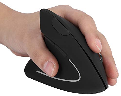 Jopwkuin Ratón Vertical Ergonómico para Mano Izquierda, Conexión USB Inalámbrica de 2,4 GHz, Ratón óptico para Computadora, PC Portátil