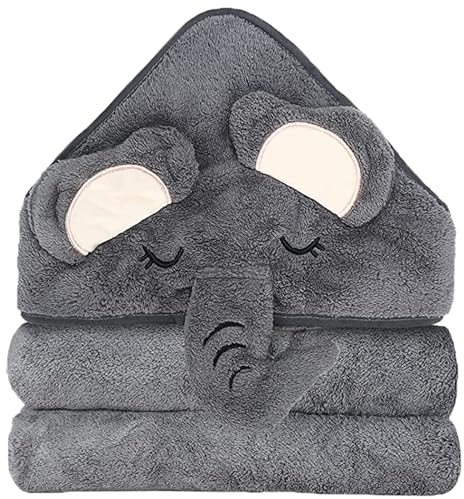 ROXANEPIG 1Pz Accappatoio Neonato, 80x80cm Asciugamani Con Cappuccio Per Bambini, Accappatoio Neonato con Cappuccio Extra Morbido e Super Assorbente per Neonati e Bambini 0-3 Anni (1PACK)