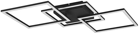 Reality Leuchten LED Deckenleuchte Trail R64493132, Metall Schwarz matt, inkl. 31 Watt LED |