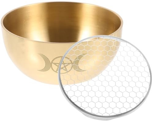 Bol Sacrificiel en Laiton Rond, Style Rétro, Motif Créatif
