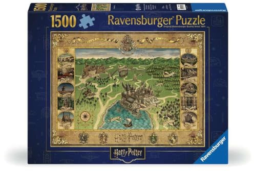 Ravensburger Harry Potter Gifts - Hogwarts Map 1500 Piece Jigsaw Puzzles for Adults and Kids Age 12 Years Up