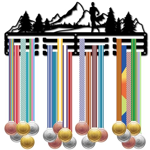 CREATCABIN Medaillenhalter,Display-Aufhänger,Medaillen-Wandhalterung,Rahmen,Regal,Sport-Medaillen-Aufhänger,Schwarze Wanddekoration,Medaillen-Hänge-Organizer Für Erfolg,Feier,40x15cm