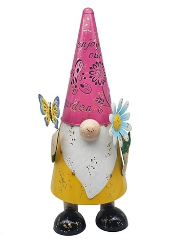 Lesser & Pavey Gnome with Flower Garden Ornaments | Lovely Gardening Gifts For Women & Men | Designed By Bright Eyes | Garden Decorations For Any Garden