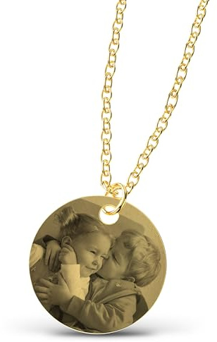 Meinearmbänder Personalisierte Halskette mit Bild ⌀25mm – Schmuck & Geschenk für Frauen, Mama, Freundin – Individuelles Geburtstagsgeschenk