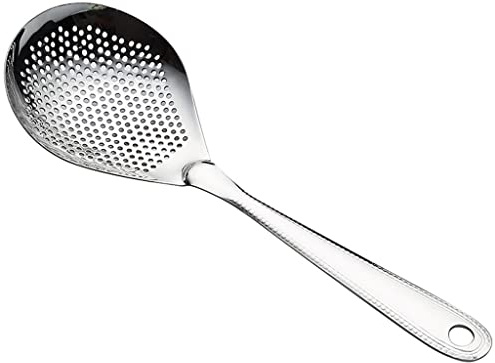 Cucchiaio Scanalato Schiumarola da cucina Colapasta in acciaio inossidabile Cucchiaio filtrante Cucina addensata Pentola calda Gnocchi Noodle Colander Filtro piccolo Filtri per Cucina Cucchiaio per Sc