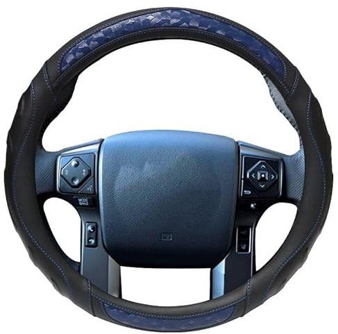 Auto Lenkradbezug Auto-Lenkradbezug, Mikrofaser-Leder 3D rutschfest für Toyota für Tacoma für LKW Auto-Zubehör(Color:Blue3)