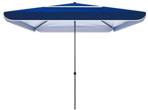 Quadratischer Sonnenschirm Balkon 200 x 200 cm, UV Schutz 50+ Terrassenschirm, Wasserfest Outdoor Gartenschirm, Marktschirm für Garten, Strand(Blau)