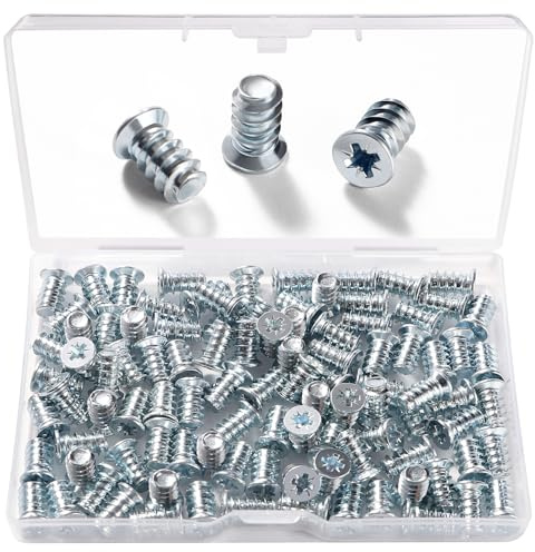 VooGenzek 100 Pièces M6.3 * 11 mm Vis Euro Spéciale pour Meubles, Coulisse, Portes D'armoires de Cuisine, Armoires et Charnières de Placard