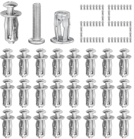 25 Set Tasselli per Cavità in Metallo Tasselli per Cartongesso Tasselli Cartongesso Tasselli Cavità Metallica Cava M5 per Il Fissaggio di Lamiere di Ferro Pareti Porte Finestre Cartongesso