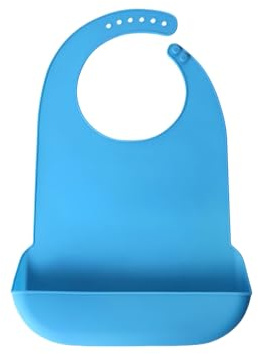 Eophmi Silicone Bibs, 1 Pcs Adult Bibs, Washable Dirty-Proof Bibs for Adults with Pocket, Reusable Adult Bibs for Elderly Washable for Elderly Senior, Adult (Blue)
