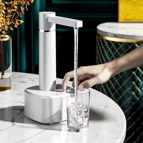 Electric Water Dispenser Pump Tap,3 Gear Smart Automatic Water Dispenser Usb Electric Water Pump with Stand for Home(White)
