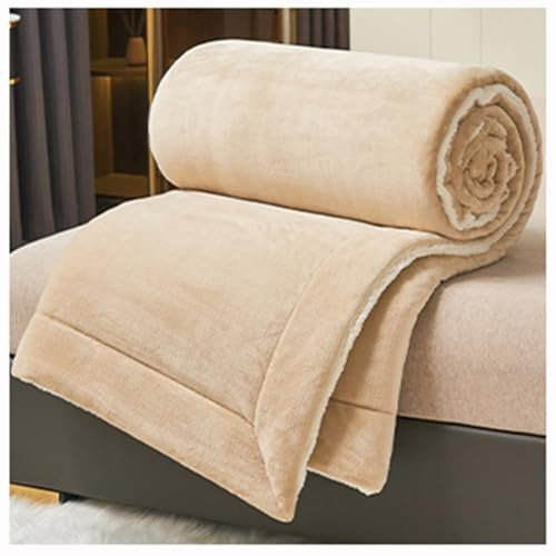 ZTGL F,150x200cm(1.4kg), Lamm Kaschmir Steppdeckekern, Weiche Milchsamt-Steppdecken, Verdicken Sie Lamm Kaschmir Decke, Doppelseitiger Warmer Bettdecke, Microfaser Duvet