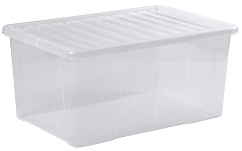 AUFBEWAHRUNGSBOX 90L Deckel 71x47x33cm transparent klar Kunststoff Box Büro