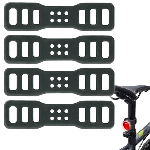 Zetqhuu Fahrrad Silikonband 4 Stück Rücklicht Gummi Fahrrad Silikonband Fahrrad SI-likon Stretch Gummiringe, Stretch Gummiband Zur Befestigung Von Fahrradlicht, Fahrradklingel