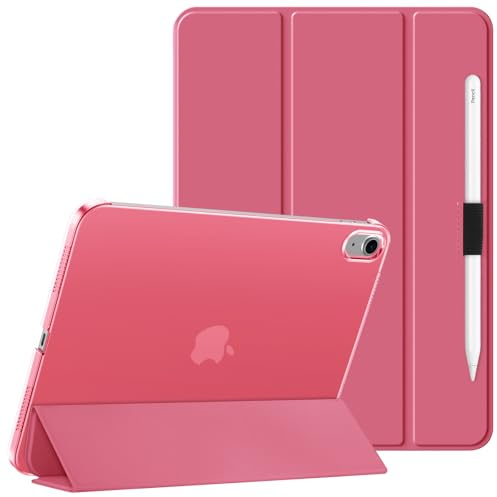 HGWALP Klar Hülle für iPad (A16) 11th Gen 11 Zoll (2025)/iPad 10th Gen 10.9 (2022),Ständer Cover mit Harte durchsichtige Rückseite, Automatischer Schlaf/Aufwachen &Stylus Halter-Wassermelone rot