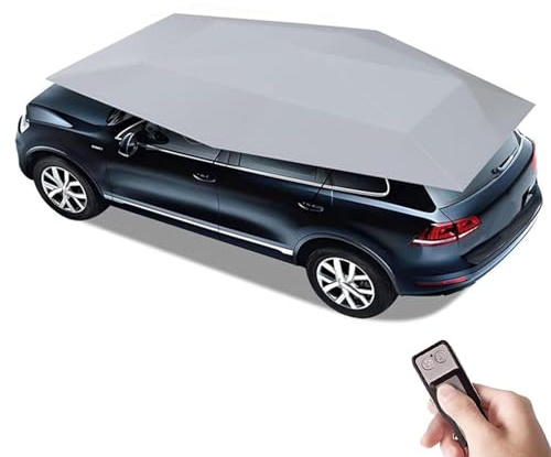RoyceBee Carpa para Coche Totalmente AutomáTica, Carpa PortáTil con Sombrilla, Cubierta para Cochera MóVil, Toldo Protector Plegable para Coche, Parasol, Refugio a Prueba de Viento,B-4.8m/15.7ft