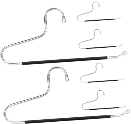 VICASKY Lot De 6 Cintres Métalliques Antidérapants pour Pantalons Et Jeans en Acier Inoxydable, Cintres Gain De Place Multifonctions pour Vêtements L'armoire