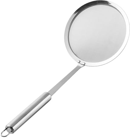 Cuillère passoire à mailles fines – Écumoire en acier inoxydable à long manche – Louche de cuisson légère | Séparateur d'huile de cuisine, passoire à aliments pour casseroles chaudes, outil de retrait