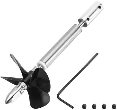 sourcing map Drive Shaft W Propeller and Coupling Joint for RC Boat Coupler Assemble Kit, L100mm Shaft, L50mm Sleeve, D55mm Four Propeller, Fit for 2 mm Motor Shaft