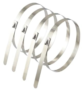 Bridas de acero inoxidable S304, 50 bridas de acero inoxidable de 4,6 mm, resistentes, autobloqueo, bridas de cierre de metal multiusos (4,6 x 700 mm)